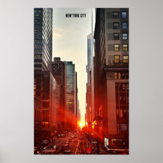 Manhattanhenge Sonnenuntergang Poster
