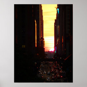 Manhattanhenge Sunset New York City, Mittel Poster