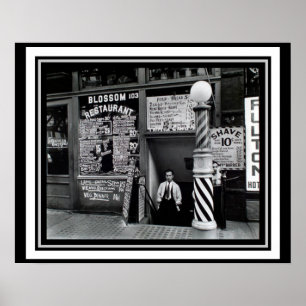 Manhatten-Barbiergeschäft-Restaurantplakat 16 x 20 Poster