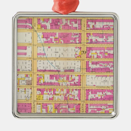 Manhatten, New York 4 Silbernes Ornament (Vorne)