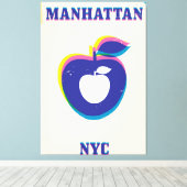Manhatten NYC Vintag "Big Apple" Travel Poster Leinwanddruck (Insitu (Holzboden))