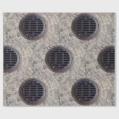 Manhole-Abdeckung und Kopfsteinpflasterstraße Geschenkpapier (Flach)