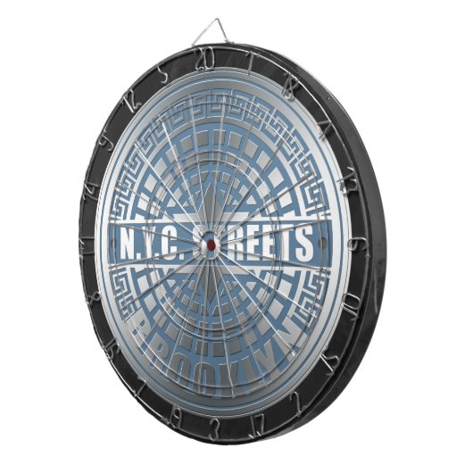 Manhole Cover Brooklyn Blue Dartscheibe (Vorderseite rechts)