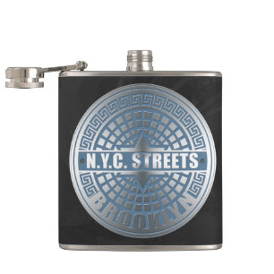 Manhole Cover Brooklyn Blue Flachmann