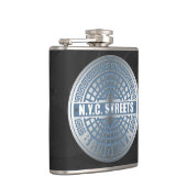 Manhole Cover Brooklyn Blue Flachmann (Rechts)