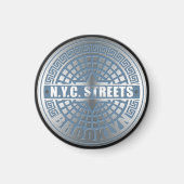 Manhole Cover Brooklyn Blue Magnet (Vorne)