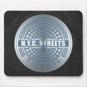 Manhole Cover Brooklyn Blue Mousepad (Vorne)