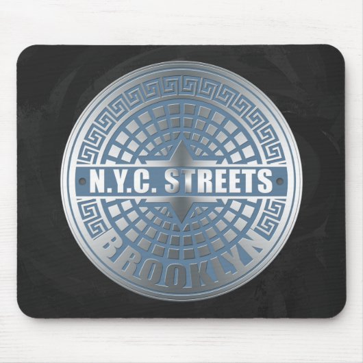 Manhole Cover Brooklyn Blue Mousepad (Vorne)
