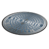 Manhole Cover Brooklyn Blue Schneidebrett (Ecke)
