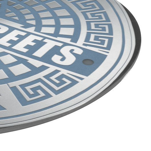Manhole Cover Brooklyn Blue Schneidebrett (Ecke)