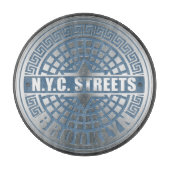 Manhole Cover Brooklyn Blue Schneidebrett (Vorderseite)