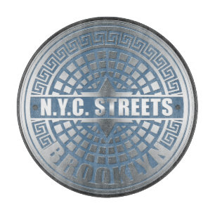 Manhole Cover Brooklyn Blue Schneidebrett