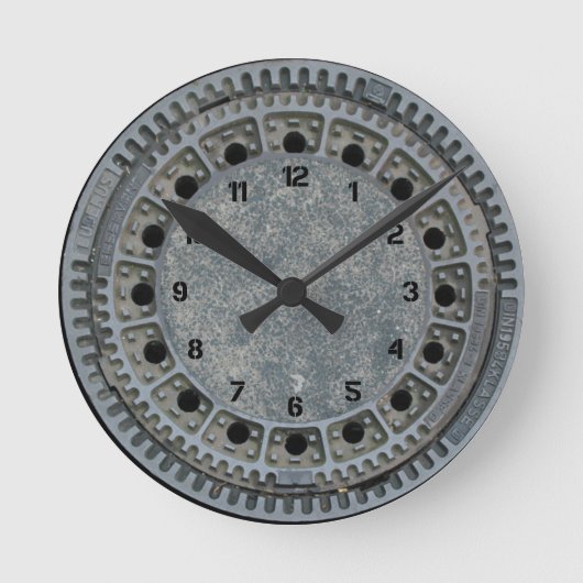 Manhole Cover Runde Wanduhr (Vorderseite)