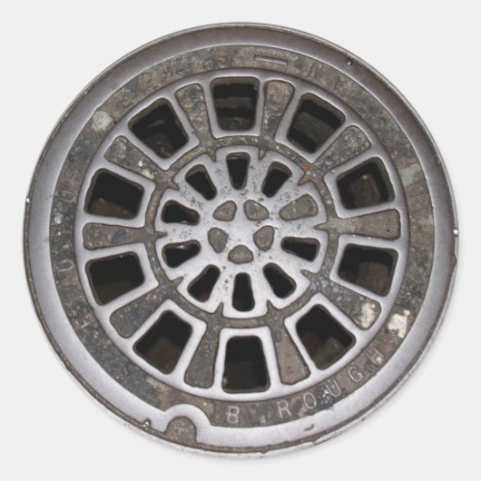 Manhole Cover Runder Aufkleber (Vorderseite)