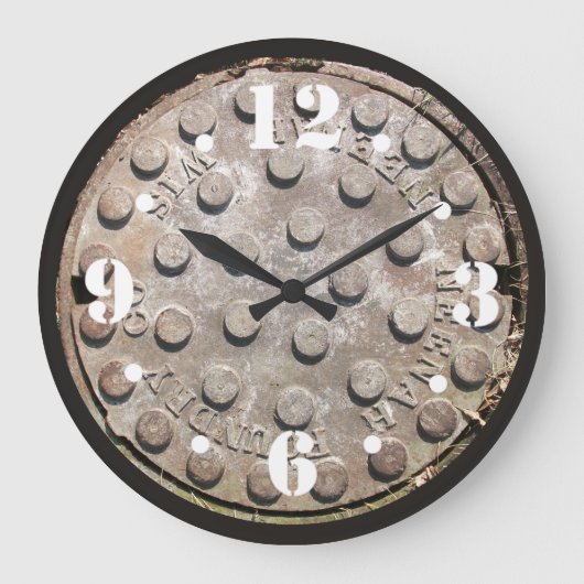 Manhole Cover Wall Uhr (Vorderseite)