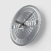 Manhole Covers Bronx Runde Wanduhr (Winkel)