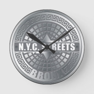 Manhole Covers Bronx Runde Wanduhr