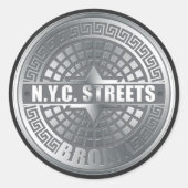 Manhole Covers Bronx Runder Aufkleber (Vorderseite)