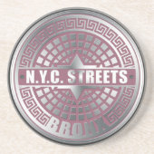 Manhole Covers Bronx Sandstein Untersetzer (Vorne)