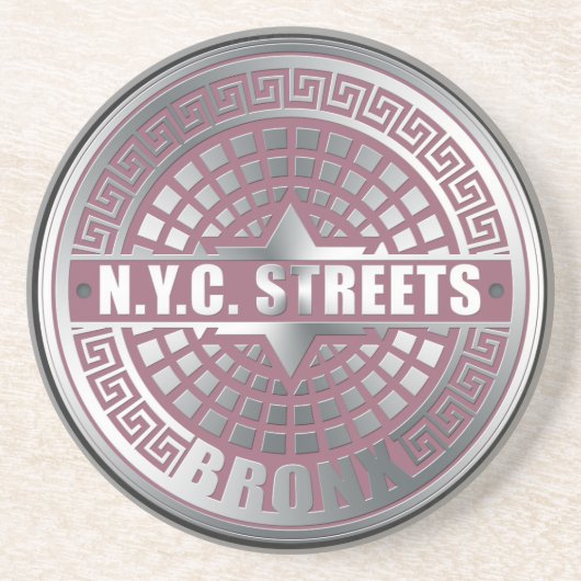 Manhole Covers Bronx Sandstein Untersetzer (Vorne)
