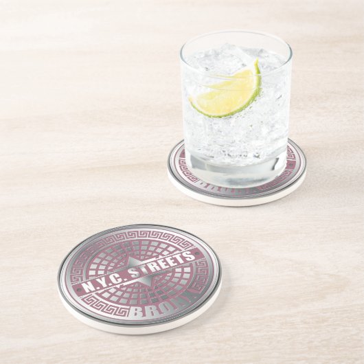 Manhole Covers Bronx Sandstein Untersetzer (Seite)