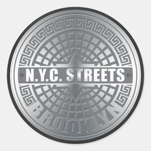 Manhole Covers Brooklyn Runder Aufkleber (Vorderseite)
