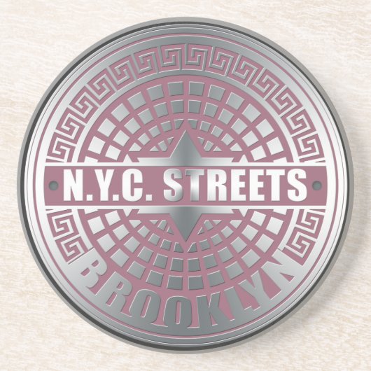 Manhole Covers Brooklyn Sandstein Untersetzer (Vorne)