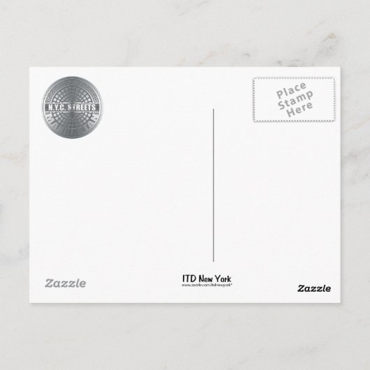 Manhole Covers Manhattan Postkarte (Rückseite)