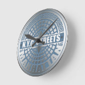 Manhole Covers Manhattan Runde Wanduhr (Winkel)