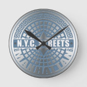 Manhole Covers Manhattan Runde Wanduhr (Vorderseite)