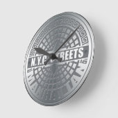 Manhole Covers Manhattan Runde Wanduhr (Winkel)