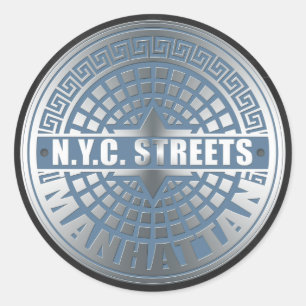 Manhole Covers Manhattan Runder Aufkleber