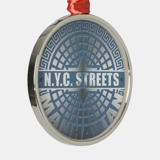 Manhole Covers Manhattan Silbernes Ornament (Rechts)