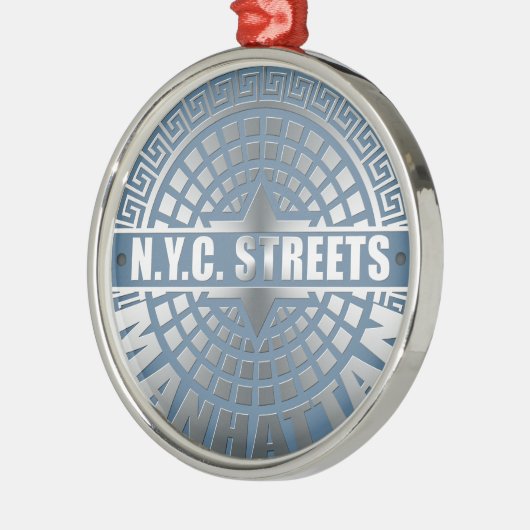 Manhole Covers Manhattan Silbernes Ornament (Links)