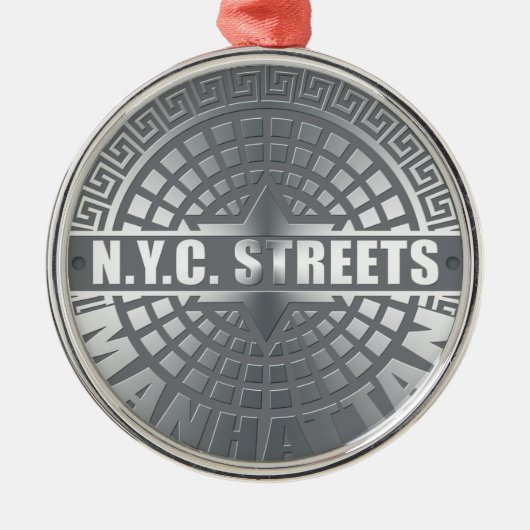 Manhole Covers Manhattan Silbernes Ornament (Vorne)