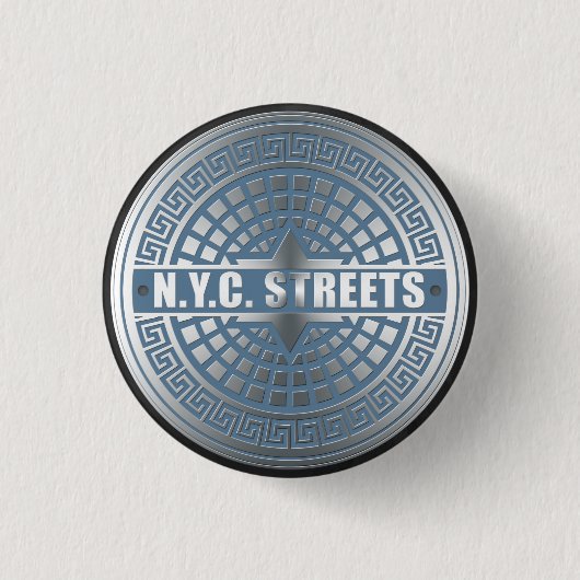 Manhole Covers NYC Button (Vorderseite)