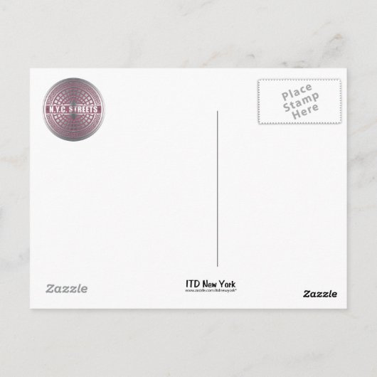 Manhole Covers NYC Postkarte (Rückseite)