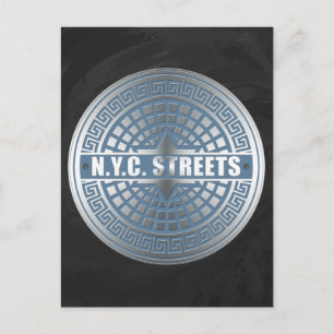 Manhole Covers NYC Postkarte