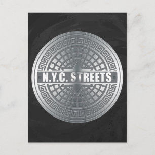 Manhole Covers NYC Postkarte