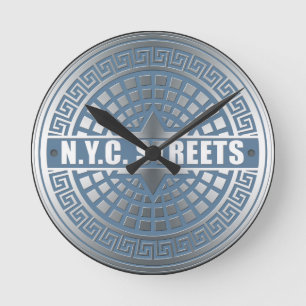 Manhole Covers NYC Runde Wanduhr