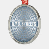 Manhole Covers NYC Silbernes Ornament (Links)