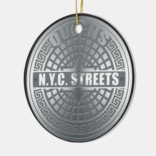 Manhole Covers Queens Keramik Ornament (Links)