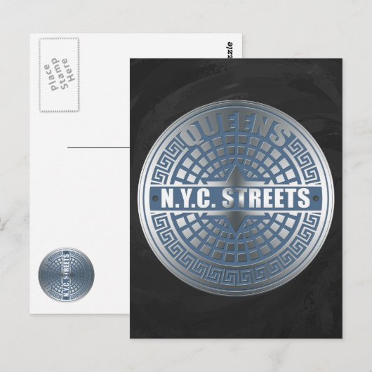Manhole Covers Queens Postkarte (Vorne/Hinten)
