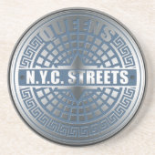 Manhole Covers Queens Sandstein Untersetzer (Vorne)