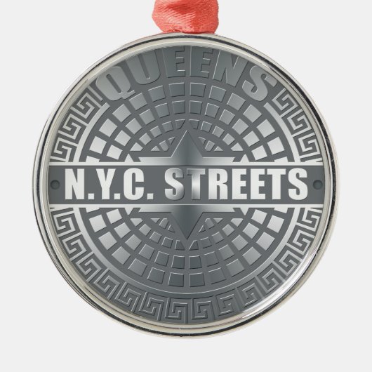 Manhole Covers Queens Silbernes Ornament (Vorne)