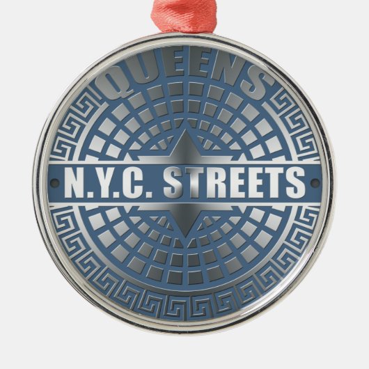 Manhole Covers Queens Silbernes Ornament (Vorne)