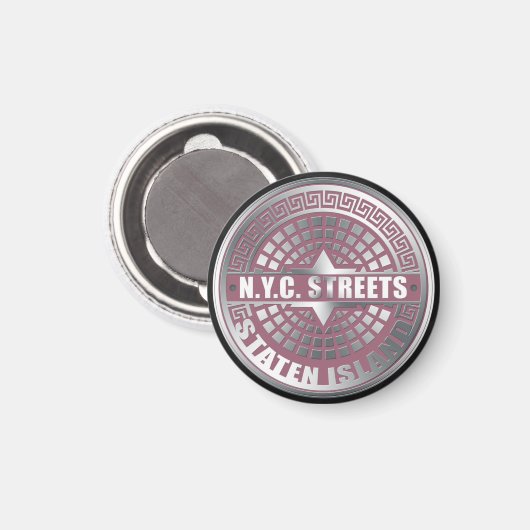 Manhole Covers Staten Island Magnet (Vorderseite/Rückseite)