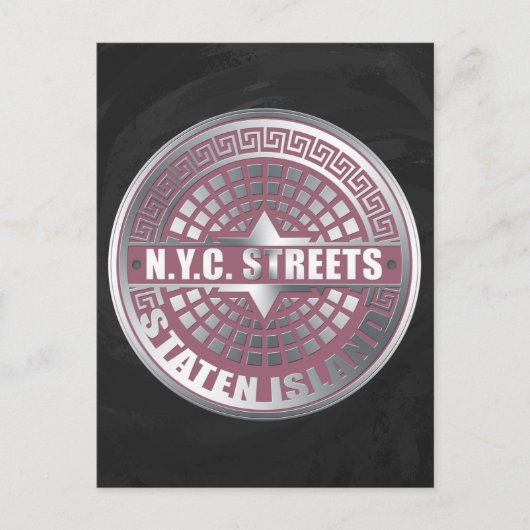 Manhole Covers Staten Island Postkarte (Vorderseite)