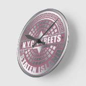 Manhole Covers Staten Island Runde Wanduhr (Winkel)