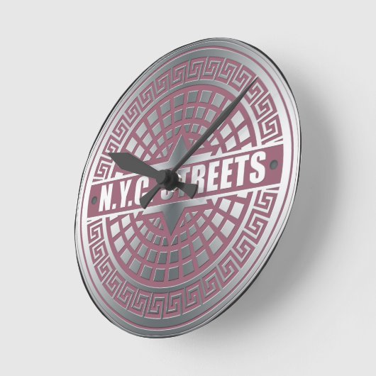 Manhole CoversNYC Runde Wanduhr (Winkel)